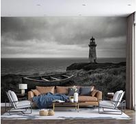 DLERFLOVR Papel Tapiz Fotográfico Faro Costero Papel Pintado Sala Soledad Retro Fondo De Pantalla XXL Moderna Decoración de Pared Para Sala Cuarto Oficina Salón, 400x280cm