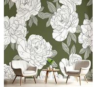 DLERFLOVR Papel Tapiz Fotográfico Hojas De Palma Románticas 300x210cm Fondo De Pantalla XXL Art Nouveau Papel Pintado Decoración De Pared para Sala Cuarto Oficina Salón, Rosa