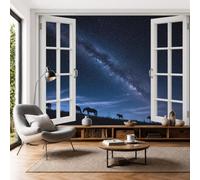 DLERFLOVR Papel Tapiz Fotográfico Un Vasto Cielo Estrellado 250x175cm Fondo De Pantalla XXL Vista Nocturna Naturaleza Salvaje Papel Pintado de Seda Fotomurales de Pared para Sala Cuarto Oficina Salón
