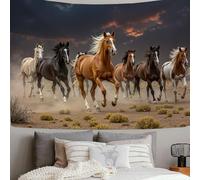 DLERFLOVR Tapiz de Pared, 150x100 cm Colgar en la Pared Caballos Al Galope Tela Póster de Tapiz Desierto Salvaje Tapices Decorativos Artístico para Dormitorio Sala de Estar Oficina, Color Tierra