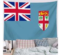 DLERFLOVR Tapiz de Pared Bandera De Fiyi Colgante de Pared Grande Cultura Nacional Tapiz de Arte Decoración de Pared para Salón, Dormitorio, Baño, 150x130 cm, Color Huevo De Pato