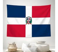 DLERFLOVR Tapiz de Pared Bandera De La República Dominicana Colgante de Pared Grande Cultura Patriótica Tapiz de Arte Decoración de Pared para Salón, Dormitorio, Baño, 230x180 cm, Azul Y Rojo