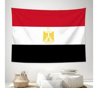 DLERFLOVR Tapiz de Pared Bandera Egipcia Colgante de Pared Grande Herencia De La Cultura Nacional Tapiz de Arte Decoración de Pared para Salón, Dormitorio, Baño, 200x150 cm, Negro Y Rojo