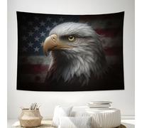 DLERFLOVR Tapiz de Pared Bandera Estadounidense Desgastada Y Envejecida Colgante de Pared Grande Cultura Estadounidense Tapiz de Arte Decoración de Pared para Salón, Dormitorio, Baño, 100x75 cm, Gris