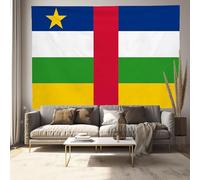 DLERFLOVR Tapiz de Pared Bandera República Centroafricana - Arte Mural Cultura Nacional en Tela - Tapices para Colgar Decorativo de Pared para Sala Dormitorio Sofá Cama de Telón de Fondo, 230x180 cm