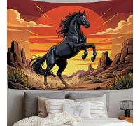 DLERFLOVR Tapiz de Pared Salto Del Caballo Oscuro Tapices de TelaPáramos Del Oeste Tapiz para Colgar Tapices Decorativos para Dormitorio Sala de Estar Ufficio, 200x150 cm, Rojo