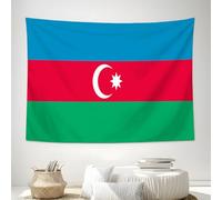 DLERFLOVR Tapiz Decorativo para Pared de Dormitorio, Bandera De Azerbaiyán Tapiz Para Colgar en la Pared Cultura Tradicional Tapices Estéticos para Dormitorio Sala de Estar Oficina, 150x100 cm