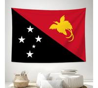 DLERFLOVR Tapiz Decorativo para Pared de Dormitorio, Bandera De Papúa Nueva Guinea Tapiz Para Colgar en la Pared Cultura Nacional Tapices Estéticos para Dormitorio Sala de Estar Oficina, 200x150 cm