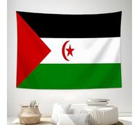 DLERFLOVR Tapiz Decorativo para Pared de Dormitorio, Bandera Del Sáhara Occidental Tapiz Para Colgar en la Pared Símbolo Nacional Tapices Estéticos para Dormitorio Sala de Estar Oficina, 200x150 cm