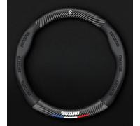 Funda Volante Coche para Suzuki Vitara 2018-2024,Cuero Microfibra Cubierta Volante Automóvil Antideslizante Protector Volante Coche con Logotipo Emblema Coche Interior Accesorios