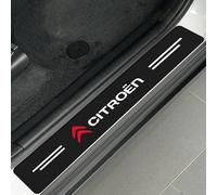 DLGJZS Protectores para Decoración estribos para Citroen Berlingo 2015-2018,Emblema Logo Fibra Carbono Cuero Umbral Puerta de Coche Accesorios carrocería