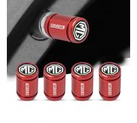 DLGJZS Tapas Válvula Neumático Coche para MG ZS EV 2021-2024,Metal Tapones Rueda Automóvil Cubierta Polvo Neumáticos con Sello con Logotipo Emblema Accesorios Coche,Red