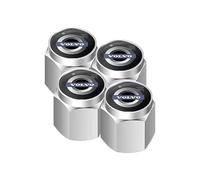 DLGJZS Tapas Válvula Neumático Coche para Volvo XC60,Metal Tapones Rueda Automóvil Cubierta Polvo Neumáticos con Sello con Logotipo Emblema Accesorios Coche,Silver