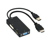 DLH - Adaptador HDMI Macho a DVI VGA/DISPLAYPORT Hembra