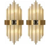 DLHH Apliques de Pared de Cristal nórdico de Lujo para Dormitorio y Sala de Estar, diseño Vintage Moderno con Base E26/E27, Ideal para la decoración de cocinas, Bares y pasillos de Hote