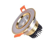 DLHH Foco empotrable LED de 5 W, Panel de luz Redondo de Aluminio, bañadores de Pared de Techo de Ahorro de energía Dorados para baño, Sala de Estar, Pasillo, Oficina Clase energética A