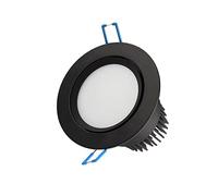 DLHH Foco LED Empotrado para Techo, lámpara de Pared con Panel Redondo Negro, Resistente al Agua IP 65 para baño, Dormitorio, Cocina, lámpara de Pared (AC110-240V)