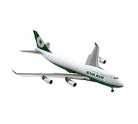 DLKMTIND para EVA Air Boeing 747-400 Modelo Prefabricado De Avión De Metal Fundido B-16411, Escala 1:200, Flaps hacia Abajo