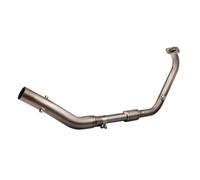 DLKUMPHEZ Silenciador Moto tubo Compatible con Yamaha YZF-R15 2006+, MT-15 | Slip-On Escape Muffler Middle Link Pipe Compatible con Yamaha YZF-R125 2008+, MT-15 2019+(TitaniumB)