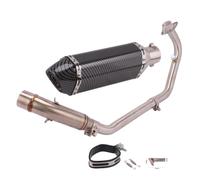 DLKUMPHEZ Sistema completo On tubo Compatible con CBR 150 2017-2020/ninja | Slip Full Modified Mid Link Pipe 50.8mm Muffler Escape Compatible con CBR 150 2017-2020/ninja250(D)