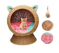 DLLDLGG Handwoven Cat Bed,Cat Nest,Cat Basket Bed,Elevated Cat Beds fi Indoor,Cat Egg Chair,Cat Bed Cave,Cat Hammock,Rattan Cat Chair No Assembly Required