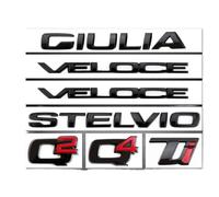 DLLHL Coche Emblema para Alfa Romeo GTV, Insignia Logo Adhesivo 3D de Metal para Coche Piezas para Coche,Black-Stelvio
