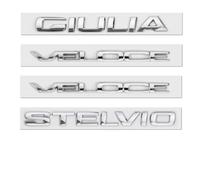 DLLHL Emblema de coche para Alfa Romeo Stelvio 2017-2022, logotipo emblema adhesivo decorativo para piezas de coche, estilo de coche, plateado