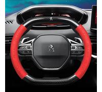 DLLHL Funda Volante para Peugeot Rifter L1 2024 2025,Cuero de Nappa Cubierta de Volante Agradable a Tacto Antideslizante Deportivo Duradera Cubre Volante Accesorios Coches Interior,Red