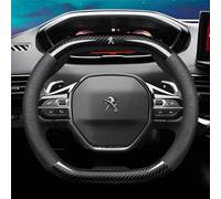 DLLHL Funda Volante para Peugeot Rifter L1 2024 2025,Cuero de Nappa Cubierta de Volante Agradable a Tacto Antideslizante Deportivo Duradera Cubre Volante Accesorios Coches Interior,Black