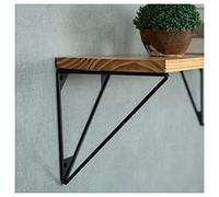 DLLY 2pcs Soportes para Estantes en Pared,escuadras Baldas Dorados Pesados,Soportes para Estantes Flotantes para DIY/decoración/personalización,escuadras De Estilo Moderno,Black-25cm/9.8in