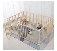 DLLY Parque para Bebés Plegable, Parque De Madera para Bebés y Niños Pequeños, Corralito para Bebés Gateo De Seguridad, 110x110/120x150cm Parque Infantil Bebe Duradera,200x220cm