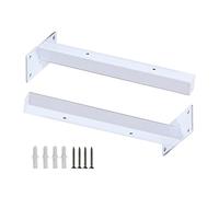DLLY Soportes para Estantes Pesados, 1 Juego De 2 Escuadras Baldas Industriales T, Soporte para Estantes Oculto en Pared, Escuadra Estanteria Flotantes para DIY/decoración,White-40cm/15.7in