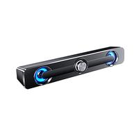 DLOETT Altavoz para computadora de 3 W USB con cable potente barra estéreo subwoofer altavoz de graves caja de sonido envolvente para PC portátil (color: Svart)