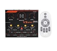 DLOETT Mezclador de audio profesional USB Tarjeta de sonido externa Auriculares Micrófono Webcast Entretenimiento Streamer Tarjeta de sonido en vivo