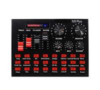 DLOETT - Mezclador de tono USB para grabación de estudio, transmisión en vivo, tarjeta de sonido N9, condensador de transmisión en vivo