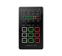 DLOETT MX1 - Mini tarjeta de sonido cambiador de voz portátil tablero mezclador de audio conexión BT interfaz tipo C con múltiples efectos de sonido