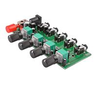 DLOETT - Tablero mezclador estéreo de 4 vías Fuente de audio Reverberador Controlador amplificador de auriculares Tablero de mezcla DIY Cuatro entradas de salida (Color: Argento)