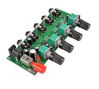 DLOETT - Tablero mezclador estéreo de 4 vías Fuente de audio Reverberador Controlador amplificador de auriculares Tablero de mezcla DIY Cuatro entradas una salida (Color: Argento)