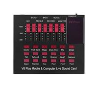 DLOETT Tarjeta de Sonido en Vivo Recargable para Dispositivos móviles y computadoras Interfaz de Audio USB con múltiples Efectos de Sonido Conexión BT para Cantar en Vivo