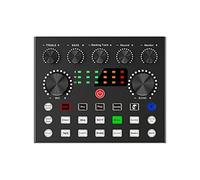 DLOETT V8S Mezclador de Audio Tarjeta de Sonido Externa USB Teléfono Móvil Cambiador de Voz Live Tarjeta de Sonido con Múltiples Efectos de Sonido