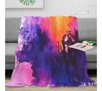 DLONIRPEX Estampado 3D Abstract Pintura Manta térmica Microfibra Ropa de Cama Suave Vibrant Color Blend Plaid térmico Lavable para Regalos de Fiestas 60x80inch(150x200cm)