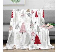 DLONIRPEX Estampado 3D Christmas Trees Plaid Microfibra Ropa de Cama Anti-Bolitas Winter Pattern Design Manta para Aire Acondicionado Suave para Regalos para Casas Nuevas 40x50inch(100x130cm)