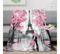 DLONIRPEX Estampado 3D Paris Romance Manta para Todas Las Estaciones Ropa de Cama versátil Romantic Cityscape Arte frazada Suave Anti-Bolitas no desprende Pelusa para Todo el año 60x80inch(150x200cm)