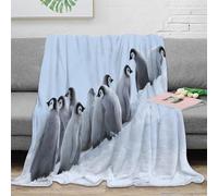 DLONIRPEX Estampado 3D Penguin Chicks Manta Microfibra Ropa de Cama Lavable y Suave Antarctic Wildlife Scene Manta de Viaje Ligera para Estudiantes en excursiones 60x80inch(150x200cm)