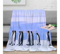 DLONIRPEX Estampado 3D Penguins Walking Manta térmica Microfibra Ropa de Cama Lavable Antarctic Wildlife s Plaid térmico Anti-Bolitas para Regalos de Invierno atentos 80×90inch(200x230cm)