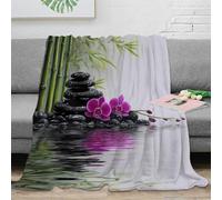 DLONIRPEX Estampado 3D Zen Garden Scene Manta de Cama Microfibra Ropa de Cama compacta Calm SPA Decor Manta de habitación Suave para Estudiantes en dormitorios 70×80inch(180x200cm)
