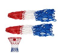 DLPRK 2 Piezas Red de Baloncesto, Poliéster Resistente al Clima, Reemplazo de Redes de Baloncesto, para Deportes de Interior y Exterior (12 bucles) (tricolor)