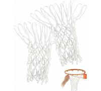 DLPRK 2 Piezas Red de Baloncesto, Poliéster Resistente al Clima, Reemplazo de Redes de Baloncesto, para Deportes de Interior y Exterior (12 bucles) (Blanco)