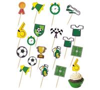 DLPRK 24 piezas Decoración para Tartas de Fútbol, Toppers para Tartas Infantiles, Figuras Decorativas para Pasteles, Jugador Cumpleaños, Futbol, Tarta Cumpleaños Decoracion, Suministros para Fiesta