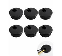DLPRK 6 Piezas de Escritorio, Organiza los Cables de Oficina y Área de Trabajo en Casa, Tapas de Orificio para Cables, para Cables de Mesa y Hogar, con Sierra Perforadora, Mesa, Pasa Cables (50mm)